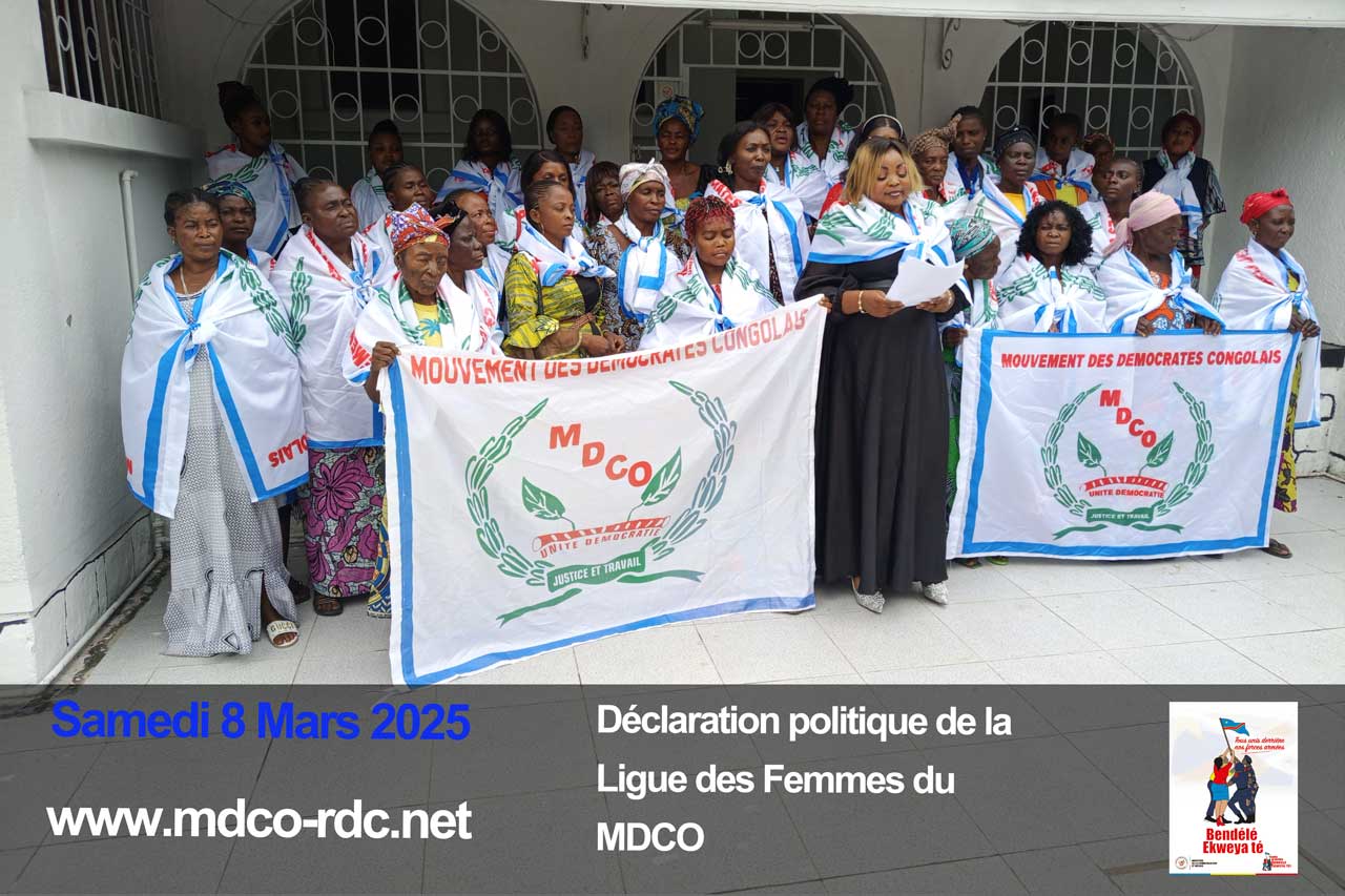 La Ligue des Femmes du MDCO présente sa Déclaration Politique à l'occasion de la Journée Internationale des Droits des Femmes