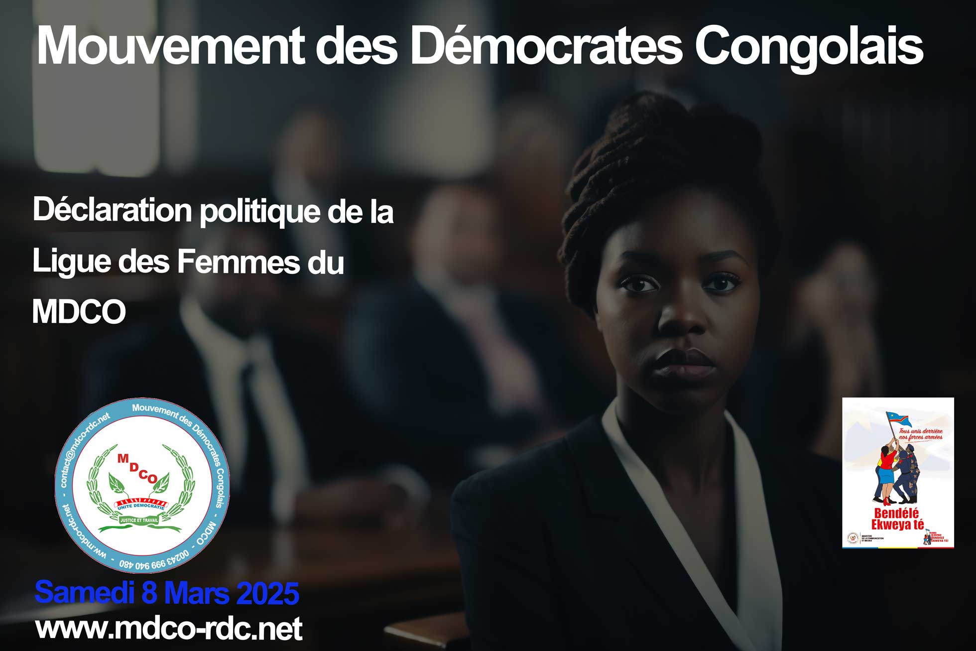 Annonce de la Déclaration Politique de la Ligue des Femmes du MDCO à l'occasion de la Journée Internationale des Femmes